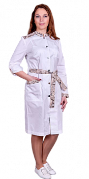 Халат медицинский женский модель "001-L60", белый